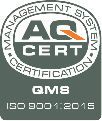 ISO 9001:2015 certification symbol, AQ Cert